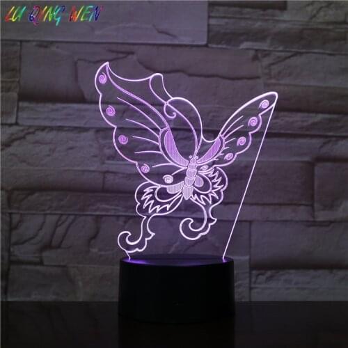 Butterfly 3d Led Night Light with Sensor Baby Sleeping Color Changing Decoration Home Atmosphere Nightlight Table Lamp Butterfly