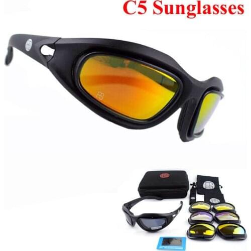 Tactical Glasses X7 C5 Polarized Sport Sunglasses Airsoft Paintball Hiking Military Goggles Hunting Shooting Eyewear With 4 Lens