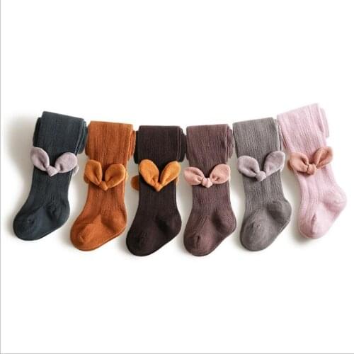 0-8 Yrs Children Spring Autumn Winter Bowknot Tights Cotton Baby Girls Pantyhose Kids Infant Knitted Collant Tights children