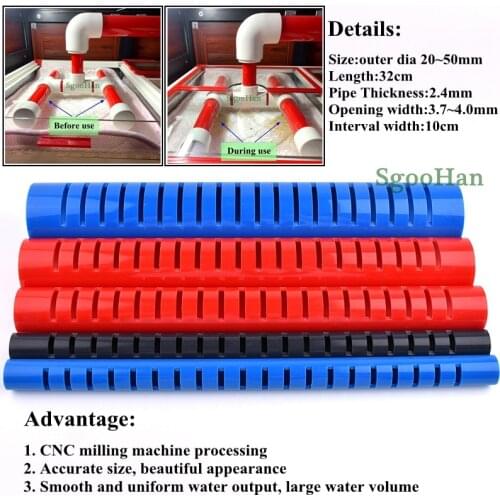 2pcs 20~50mm PVC Rain Pipe Filter Accessories Aquarium Fish Tank Aeration Tube Home DIY Watering Drain Deluge Pipe 32cm Long