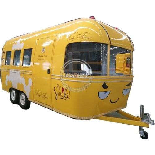 Smile face type food fruits coffee Waffles mobile food cart truck fast food trailer