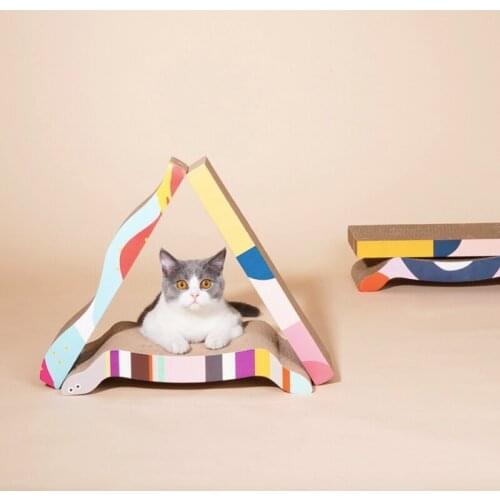 Fun Cartoon Cat Toys Cat Scratch Board S-Shaped Corrugated Paper With Cats Claw Grinding Nail Scraper Mat Mattress Cat Supplies