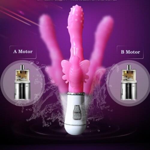 Butterfly Vibrator Telescopic Rotating Beads Vibrating AV Magic Wand G-Spot Dildo Vibrator Masturbator Sex Toys For Women