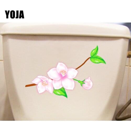 YOJA 19*22.6CM Fresh Pink Peach Branch Girl Bedroom Wall Sticker Decal Toilet WC Decoration T1-0525
