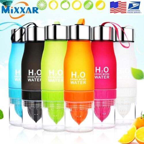 Z50 Dropshipping 650ML Lightweight Lemon Bottle Outdoor Sport Travel Infuser Juice Fruit Pulp Water Bottles for Healthy Drinking