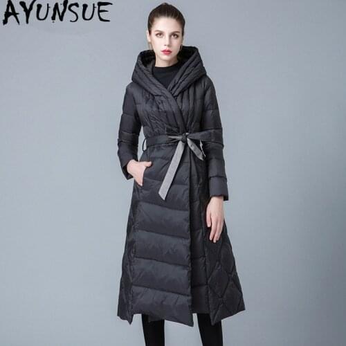 2020 New Winter White Duck Down Jacket Woman Hooded Long Down Coats Puffer Light Jacket Chamarras De Mujer 8841217 KJ2631