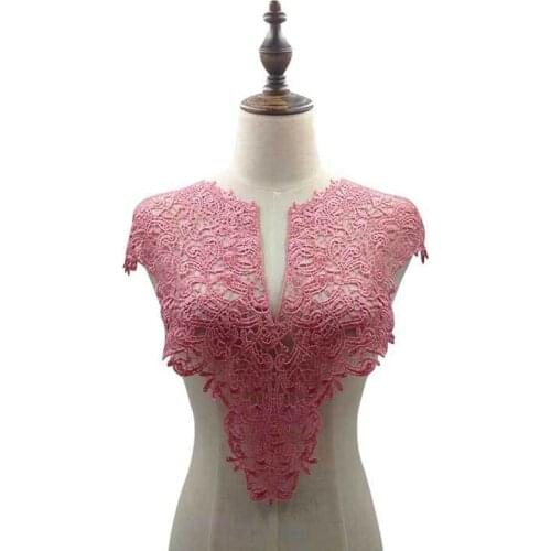 1pcs pick colors Embroidery Collar Venise Floral Embroidered Applique Lace Neckline Collar Garment Accessories
