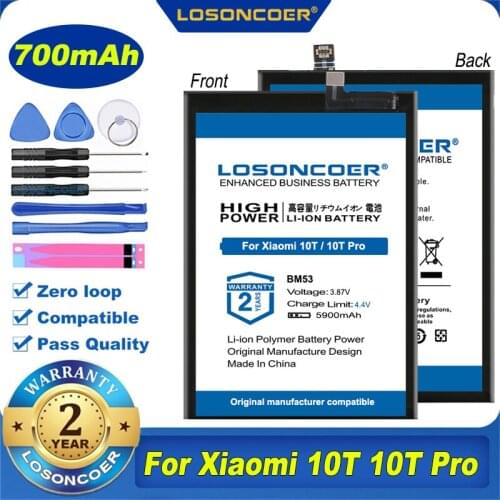 100% Original LOSONCOER BM53 Battery For Xiaomi Mi 10T / 10T Pro 5G Battery