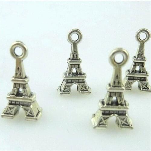 25pcs Antique Silver 16*8*5mm Eiffel Tower Charms Pendant For Jewelry Making Bracelet Vintage Accessories