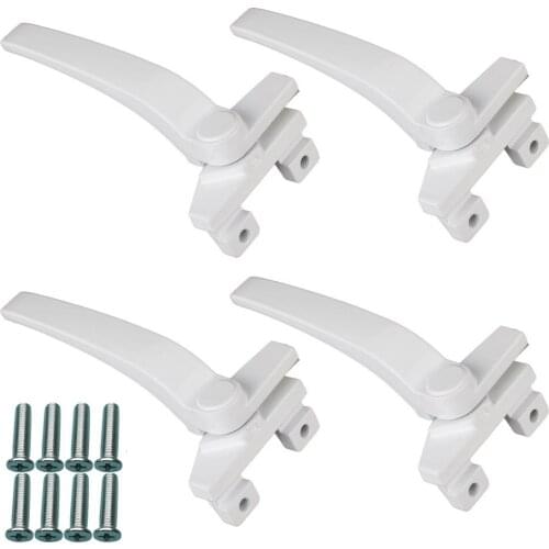 4pcs Window Handles Casement window lock Lever Handle White Classic Zinc Alloy Right Hand Side Lock Handle With screws