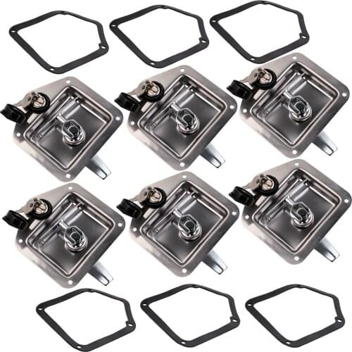 6 PCS Stainless Steel Folding T Handle Lock for Recessed Trailer Caravan