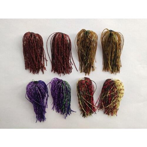 8 Bundles 50 Strands Silicone Skirts Wire 4 Colors Assorted Fishing Accessories For Buzzbait SpinnerBait Jig Bass Lure 9-12