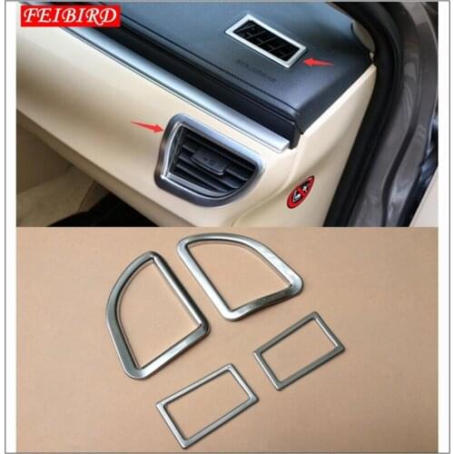 ABS Air Conditioning AC Vents Frame Cover Trim Dashboard Air Outlet Decoration 4PCS/SET For Toyota Corolla 2014 2015 2016