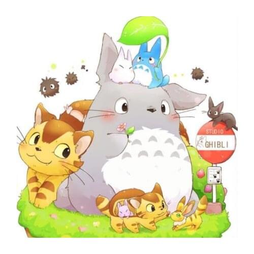 5D Diy Diamond Painting The Totoro and Friends Full Diamond Embroidery Anime Kids Room Decoration Gift for Family Cartoon