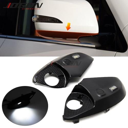 Side Mirror Puddle Light Welcome Lamp + Lower Base Cover Trim For Lexus LX570 2012-2019 For Toyota Land Cruiser LC200 2008-2011