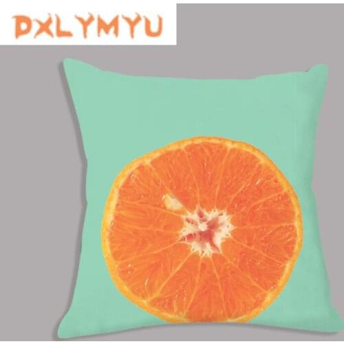 Sofa Cushion Kiwi Fruit Orange Avocado Prints Decorative Cushion Home Decor Throw Pillow Decorative Velvet Pillowcase 45x45 cm
