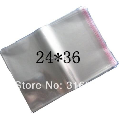 E4 Clear Resealable Cellophane/BOPP/Poly Bags 24*36cm Transparent Opp Bag Packing Plastic Bags Self Adhesive Seal 24*36 cm