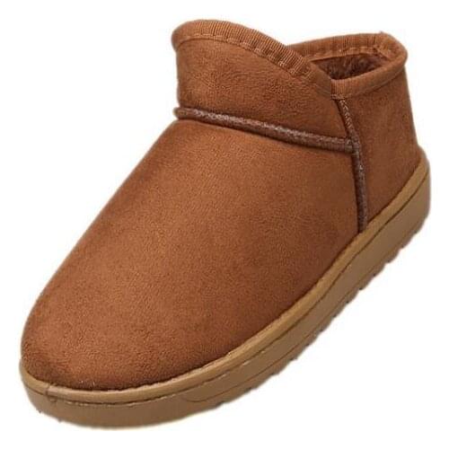EIOUPI warm winter suede cloth snow boots women casual fashion thread sewing ankle flat boot xr01