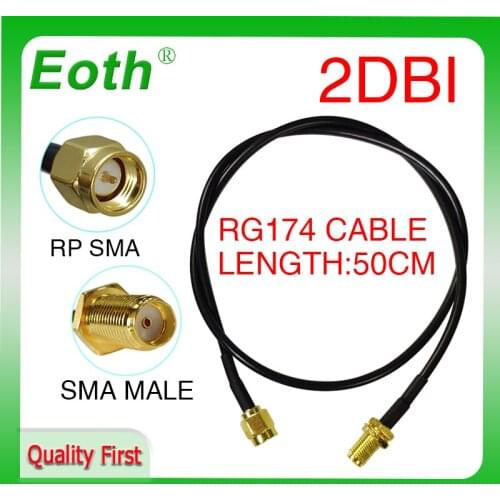 5p 50cm SMA Male to Female Plug Connector Pigtail Coaxial Jumper Extension Cable RG174 customizable connector and length