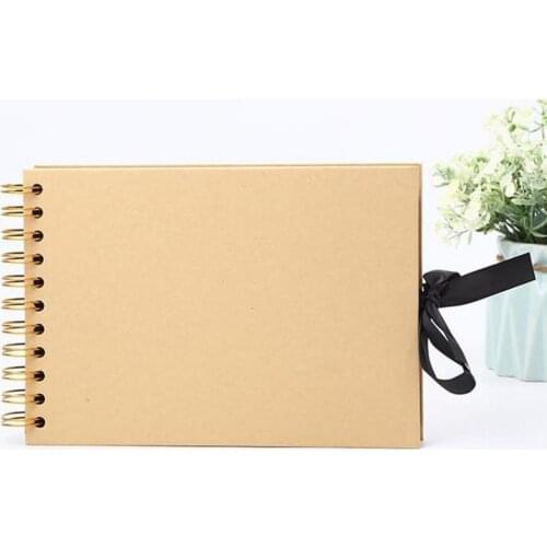 30 Pages Photo Album Bow Ribbon Retro Hand-made Scrapbook Paper DIY Craft Gift