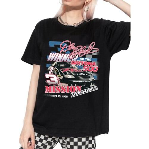 Winner Mission Car Graphic Tee 2021 New Summer Fashion Retro Style Tumblr Ulzzang Oversized Women T-Shirt