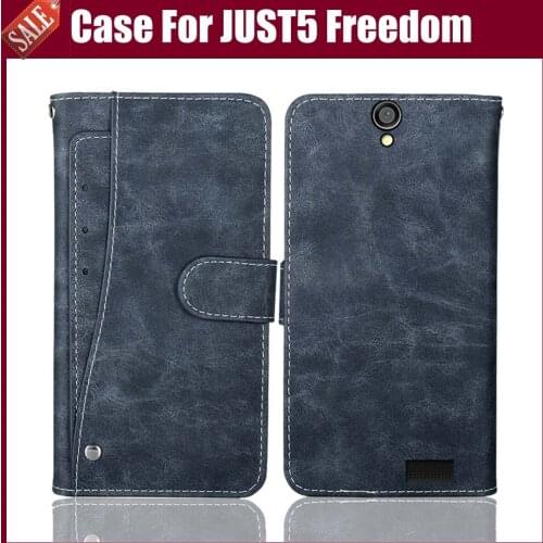 Hot Sale! JUST5 Freedom Case High Quality Flip Leather Phone Case Protective Cover For JUST5 Freedom Case With Card Slots