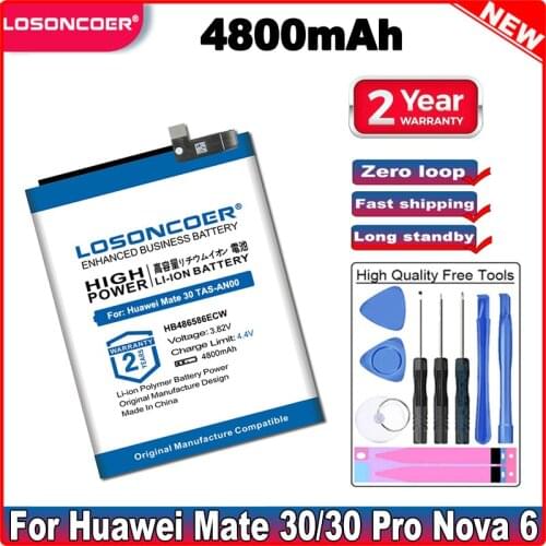 HB486586ECW 4800mAh Battery For Huawei Mate30 Mate 30 V30 Nova6 SE TAS-AN00 Replacement Smart Phone Battery Mate 30 Battery 5G