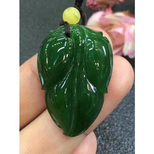 Hetian Jasper Hotan Jasper leaf pendant