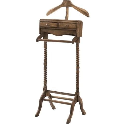 Imported Vintage Solid Wood Handmade Mediterranean European Style Internet Celebrity Guesthouse Decoration Coat Rack Hanger