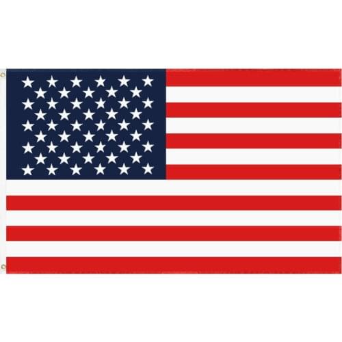 JiaHao American Flag Vivid Color Canvas Header and Double Stitched Polyester with Brass Grommets 3 X 5 Ft