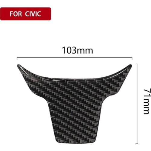 Car Interior Steering Wheel Button Switch Panel Cover Trim Decoration Carbon Fiber Stickers for Honda Civic Accessories