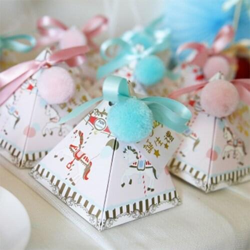 50Pcs Carousel Candy Box for Unicorn Party Gift Baby Shower Birthday Wedding Party Decorations Souvenir for Guest Favors Gifts