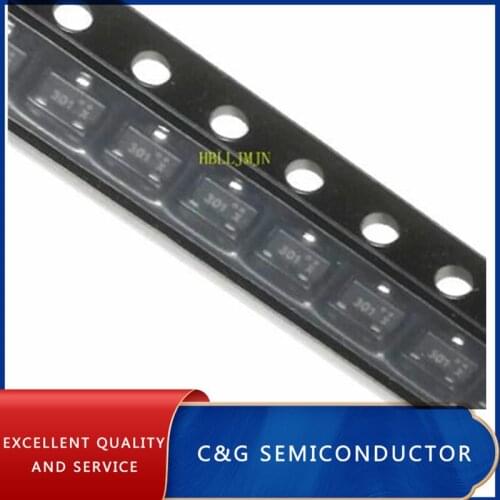 100pcs FDV301N Marking 301 SOT-23 0.22A 25V ZJ
