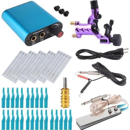 Tattoo Machine Kit 1 Rotary Machine Gun Supply Power Pigment Needles Tattoo Accessories For Completed Tattoo Set