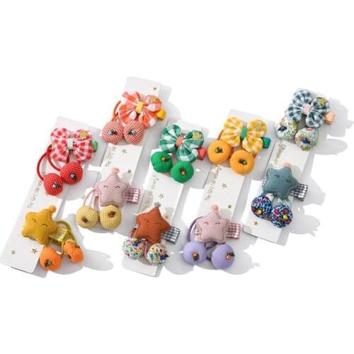 2020 New Childrens Hair Clip Hair Ring Combination Set sSmall Flower Pentagram Hair Accessories