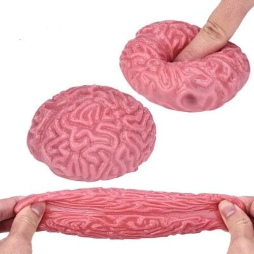 Novelty Squishy Brain Toy Squeezable Fun Toys Relieve Stress Ball Cure Doll Toys for Kids Birthday Party Gift Stress Relief Toy
