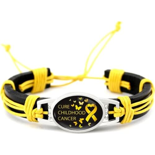 New Medical Alert Stethoscope Spina Bifida Endo Bladder Bone Childhood Cancer Awareness Leather Wrap Men Bracelets for Women