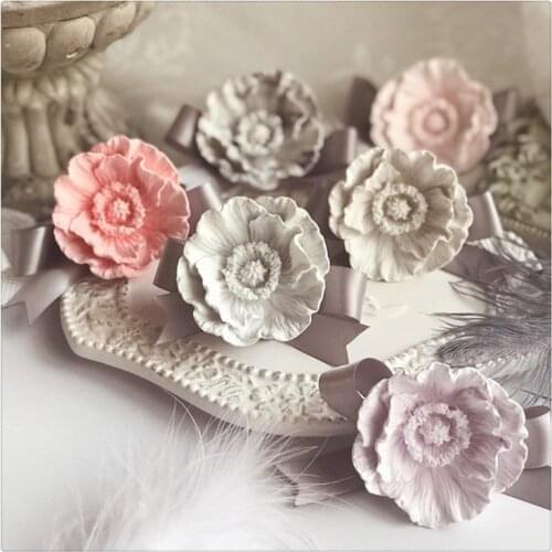 Poppy Mold 3D Flowers Clay Craft Silicone Mold DIY Amora Gypsum Plaster Silicon Mould For Car Decoration Candle Resin Molds