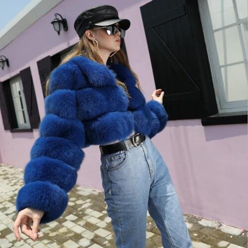 Fluffy Fox Fur Jacket Big Fur Outwear Luxury Fox Fur Short Coat Furry Fox fur Jacket
