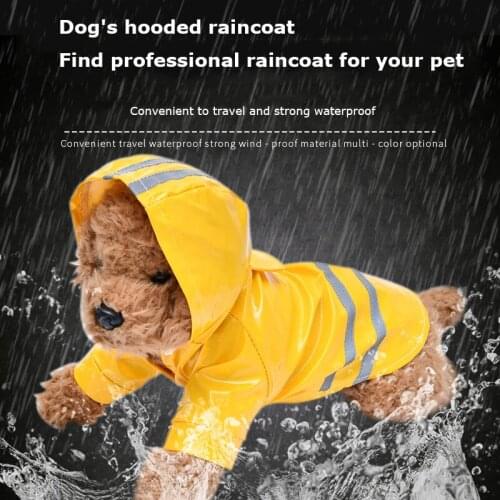 S-XL Colorful Outdoor Puppy Pet Rain Coat Hoody Waterproof Jackets PU Raincoat for Dogs Cats Apparel Wholesale Clothes