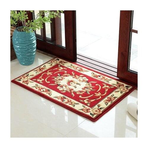 Garden Style Flowers Carpet Door Mat Non-slip Soft Rectangular Small Rug