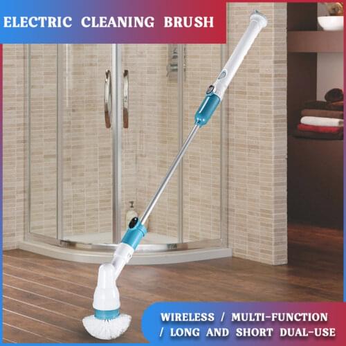 Cordless Spin Electric Scrubber Turbo Scrub Cleaning Brush Chargeable Bathroom Cleaner With Extension Handle Adaptive Brush Tub