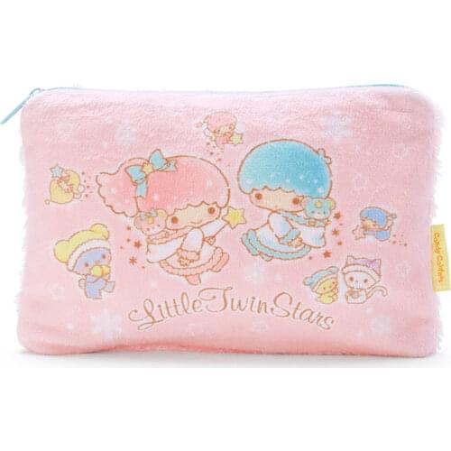 Cute Kawaii Plush Makeup Bag Storage Pink Small Cosmetic Bag Cartoon Stars Make Up Organizer Toiletry Bag Vanity Beauty Case