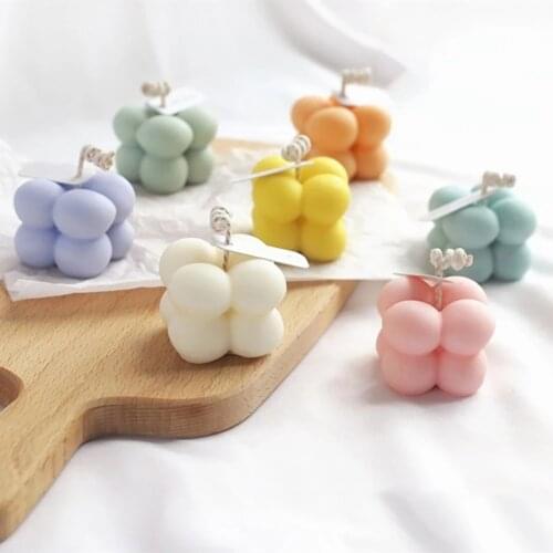 Soy Wax Candle Cute Little Cube Geometry Candle Wax Smokeless Oil Aromatherapy Candle For Wedding Home Decor Children Gift