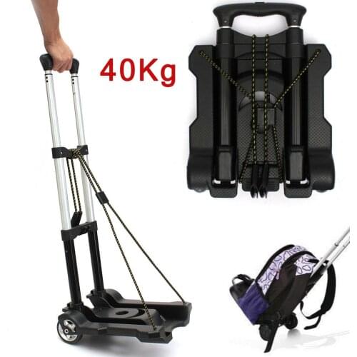 40kg Heavy Duty Foldable Hand Sack Wheel Trolley Folding Truck Barrow Cart Travel Luggage Shopping Cart Portable Home Use car