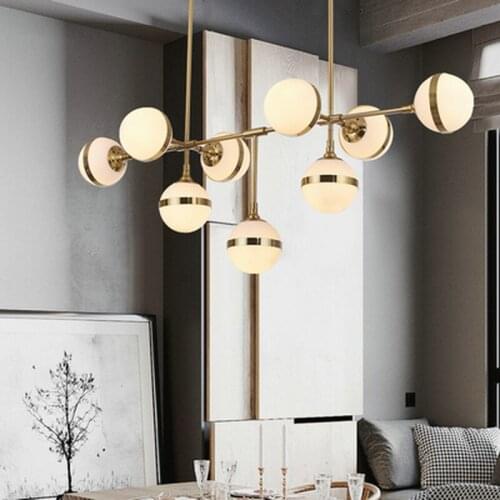 Postmodern Luminaire Led Chandelier Luxury Glass Ball Hanging Lamp Pendant Lamp Vallkin Room Bedroom Lustre Suspension Lampadari