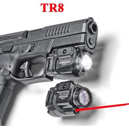 Tactical TLR Fullsize LED Weapon Light With Red Laser Sight For Pistol Hunting Glock 17 19 3 4 8 SIG CZ Laser Flashlight