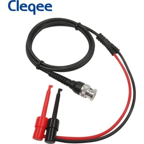 Cleqee P1007 BNC Male Plug Q9 To Dual Test Hook Clip Probe Test Lead for Oscilloscope 120CM Cable