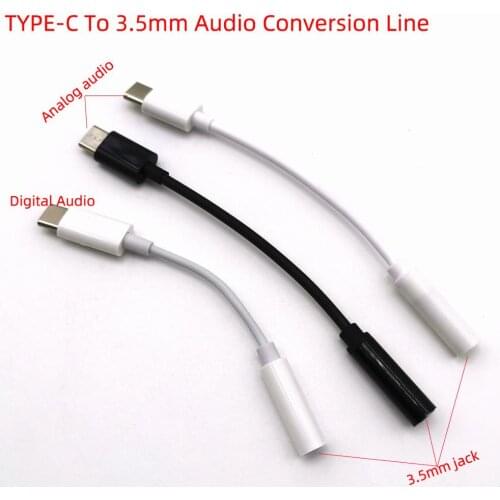 Type-C to 3.5mm Jack Earphone Digital Signal Analog Signal Audio connector USB C to 3.5mm AUX Headphones Adapter Conversion line