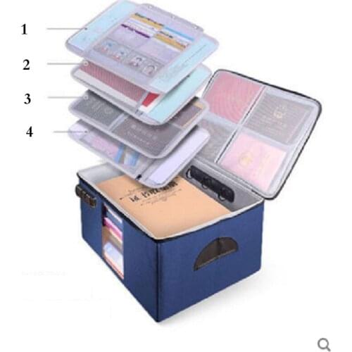 Office Use Files Bag Briefcase Document Certificates Organizer Multilay Large Capacity Travel Storage Removable mezzanine Box